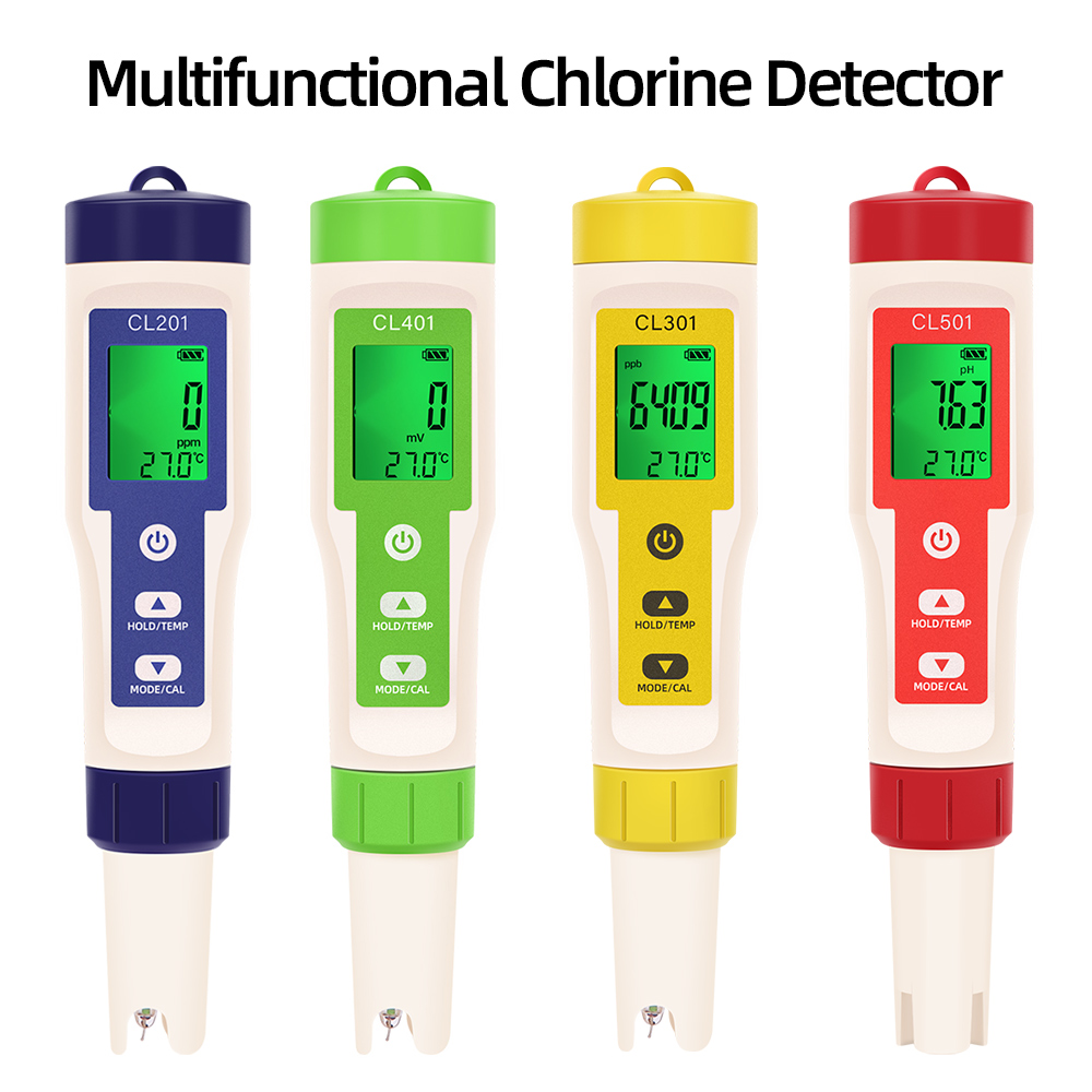 Aquarium Test Kit - PH/CL2/H2/ORP/مقياس الحرارة كاشف الكلور الرقمي جهاز