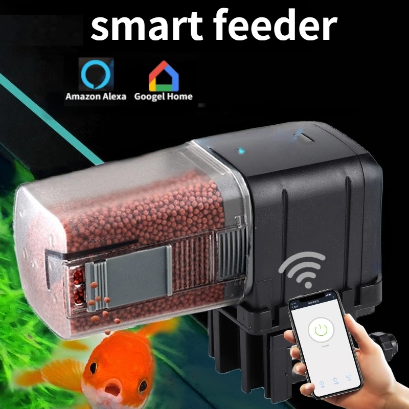 Aquarium Fish Feeder Automatic - وحدة تغذية الأسماك واي فاي، وحدة