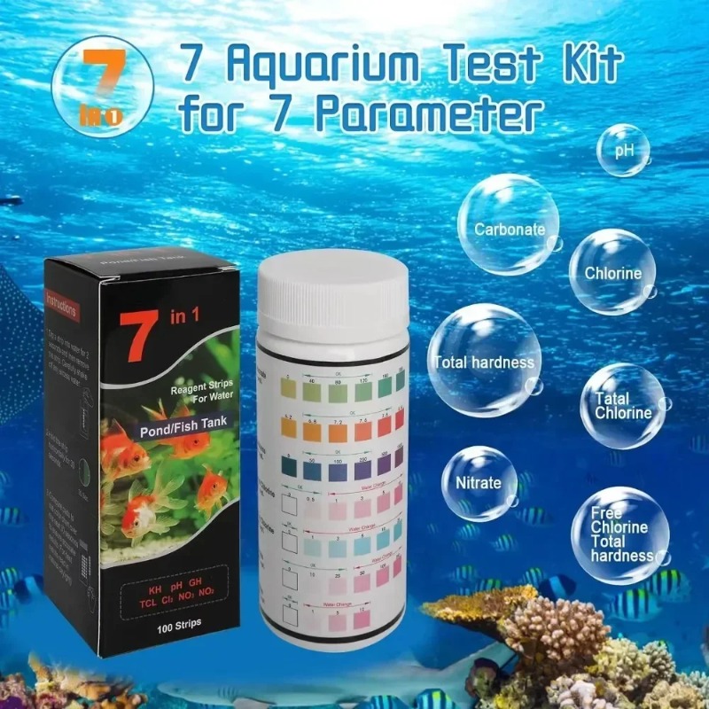 شرائط اختبار حوض السمك للمياه  - مراجعة Aquarium Test Kit وسعره
