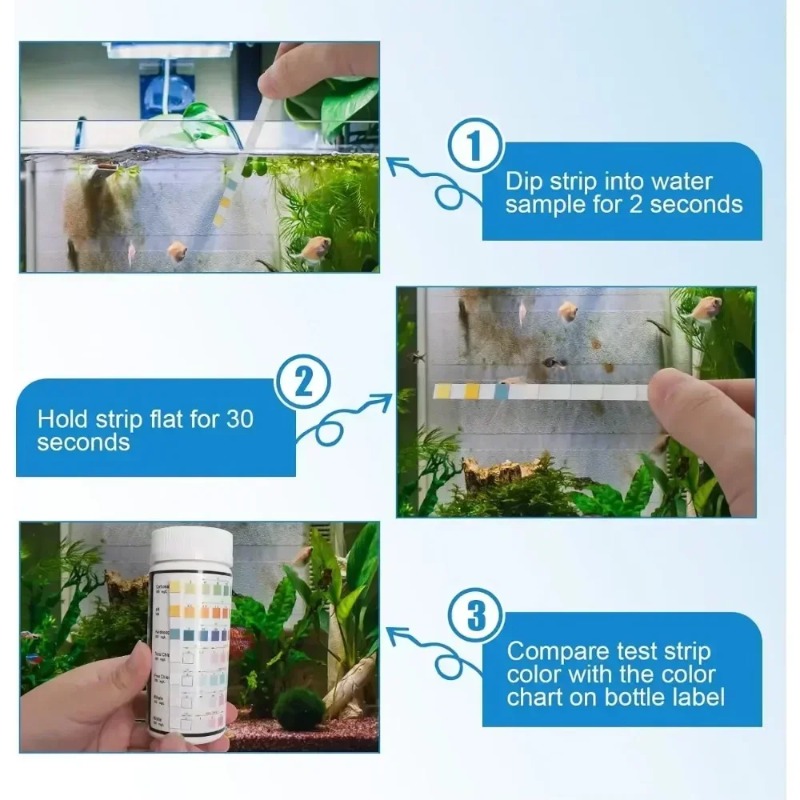 شرائط اختبار حوض السمك للمياه  - مراجعة Aquarium Test Kit وسعره