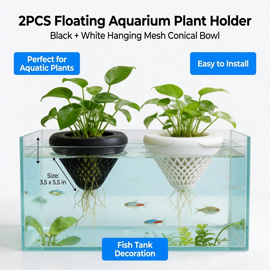 قطعتان من حامل النباتات العائم - مراجعة Aquarium Fish Enrichment وسعره