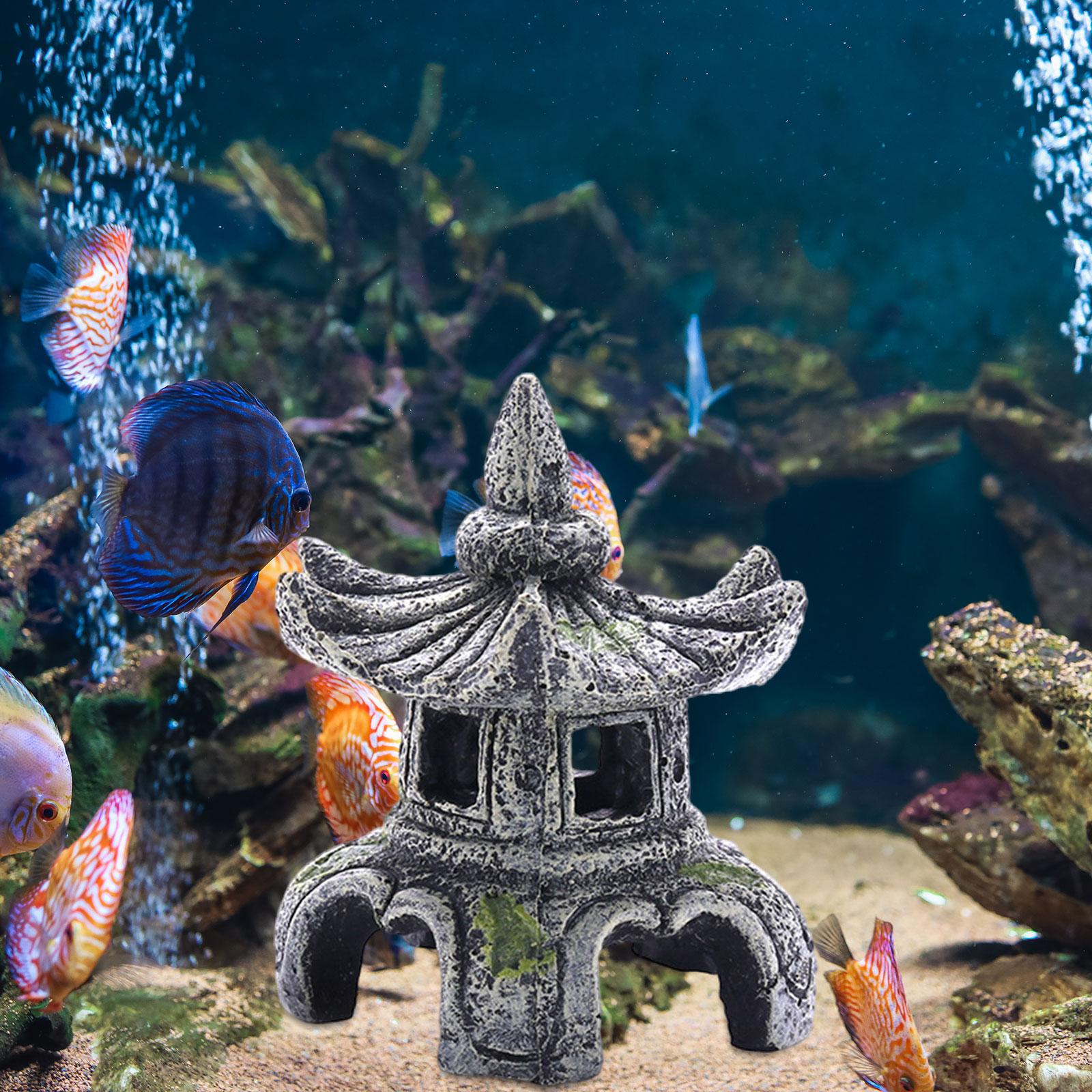 زخرفة مصباح حجر الحوض ، زخرفة  - مراجعة Aquarium Fish Enrichment وسعره