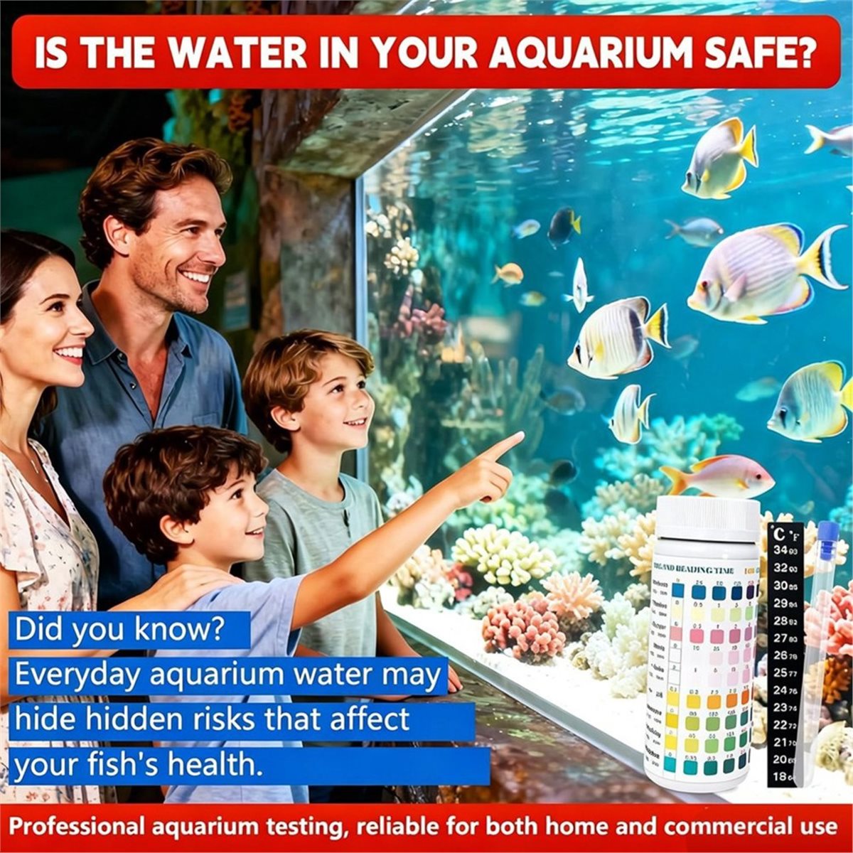 شرائط اختبار الأحواض المائية H - مراجعة Aquarium Test Kit وسعره