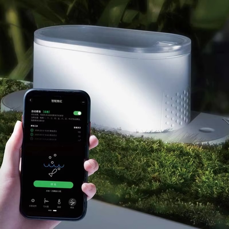 حوض أسماك ذكي للمكتب مع جهاز ت - مراجعة Aquarium Fish Feeder Automatic وسعره